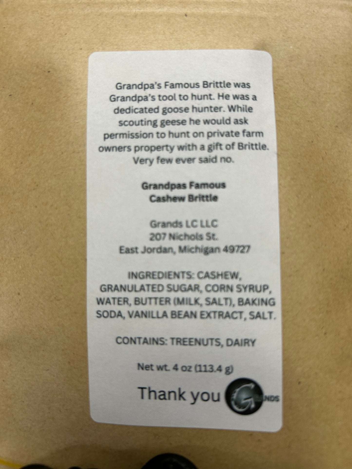Grandpas Famous Cashew Brittle