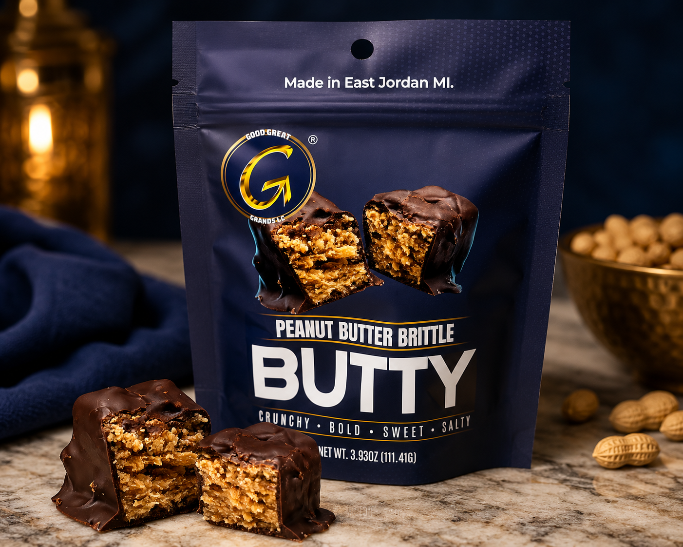 Peanut Butter Brittle Butty
